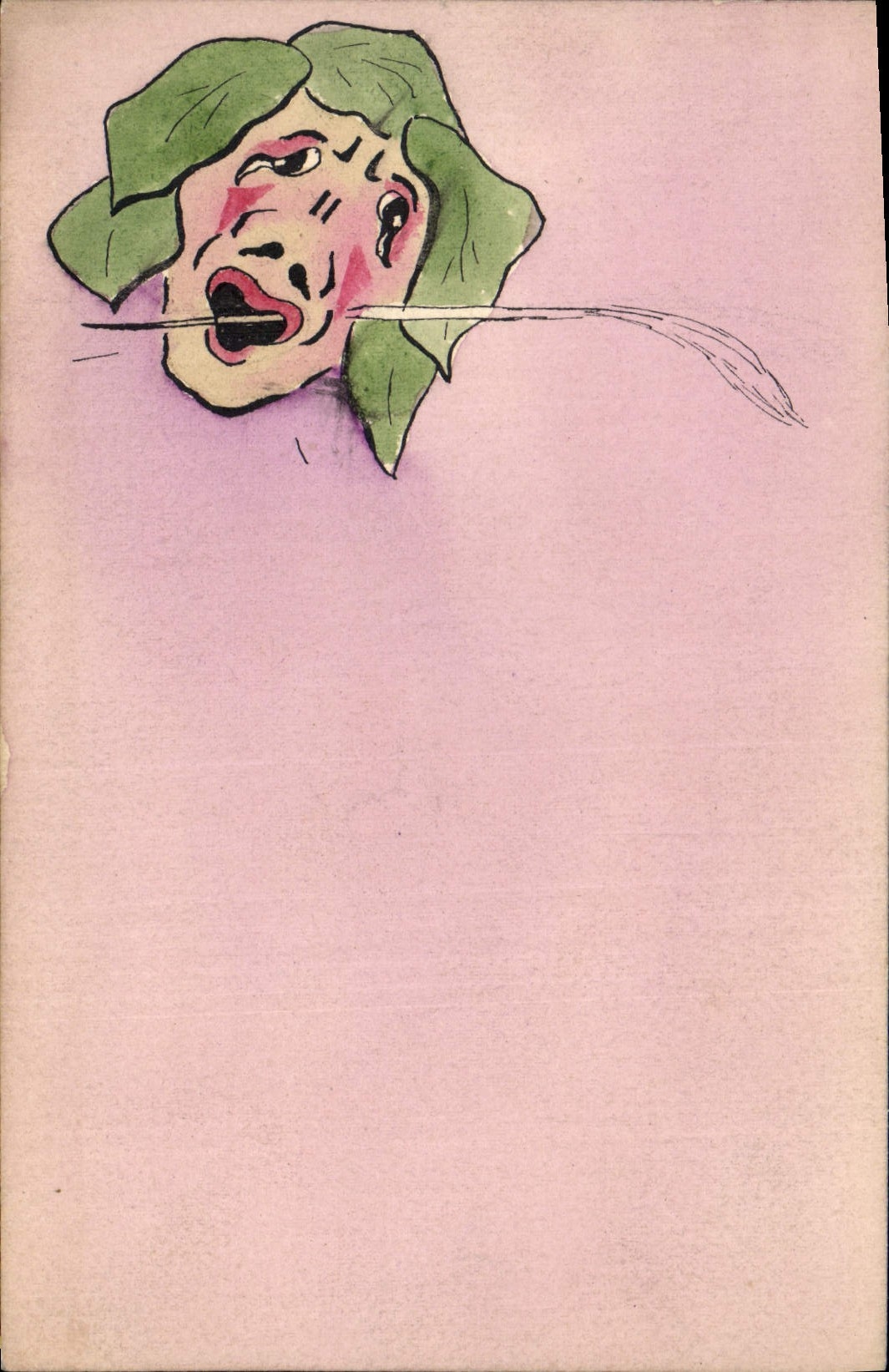 Vintage Postcard Fantasy (drawing has the hand) Masque