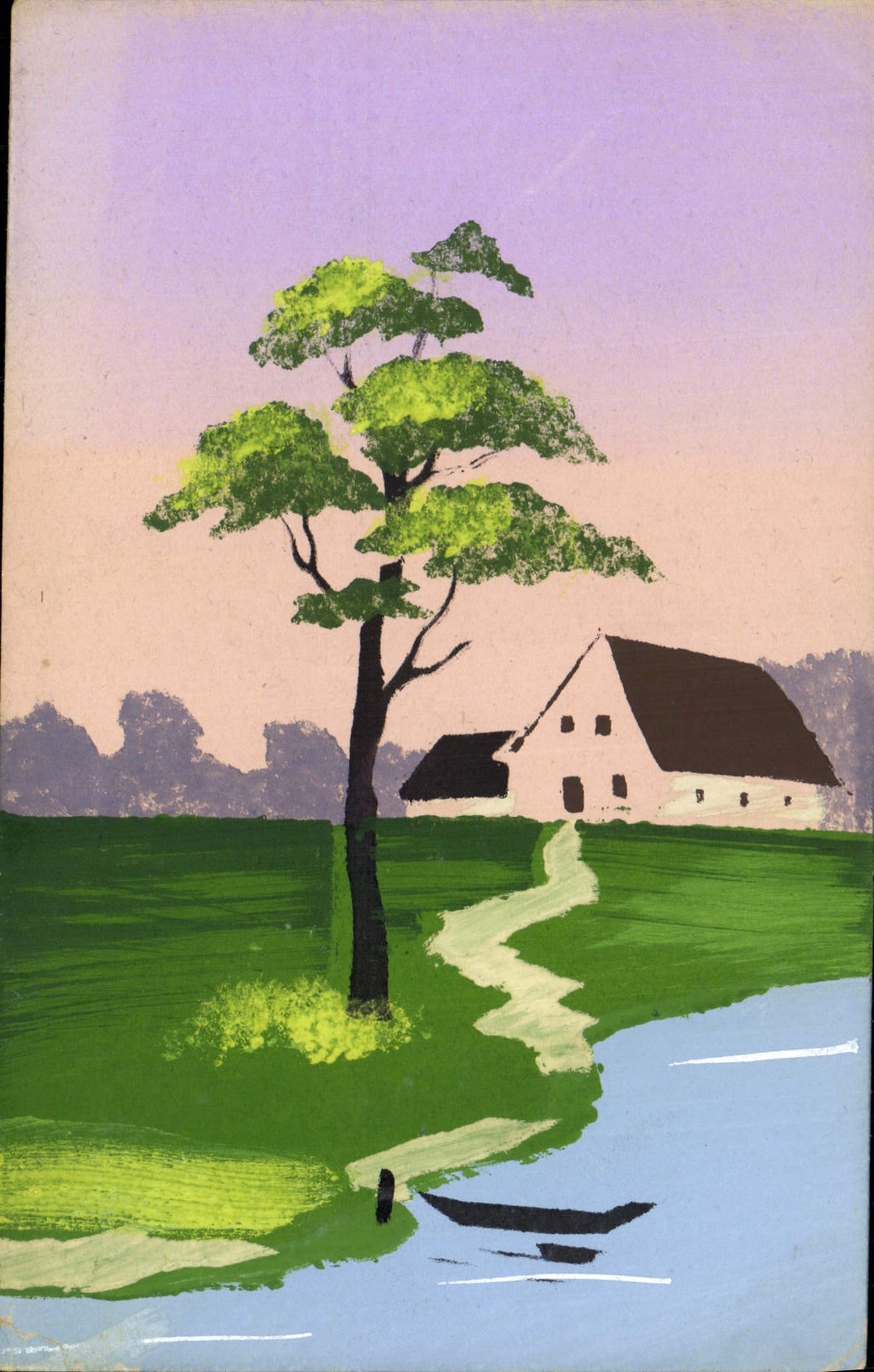 CPA Fantaisie (dessin a la main) Chaumiere