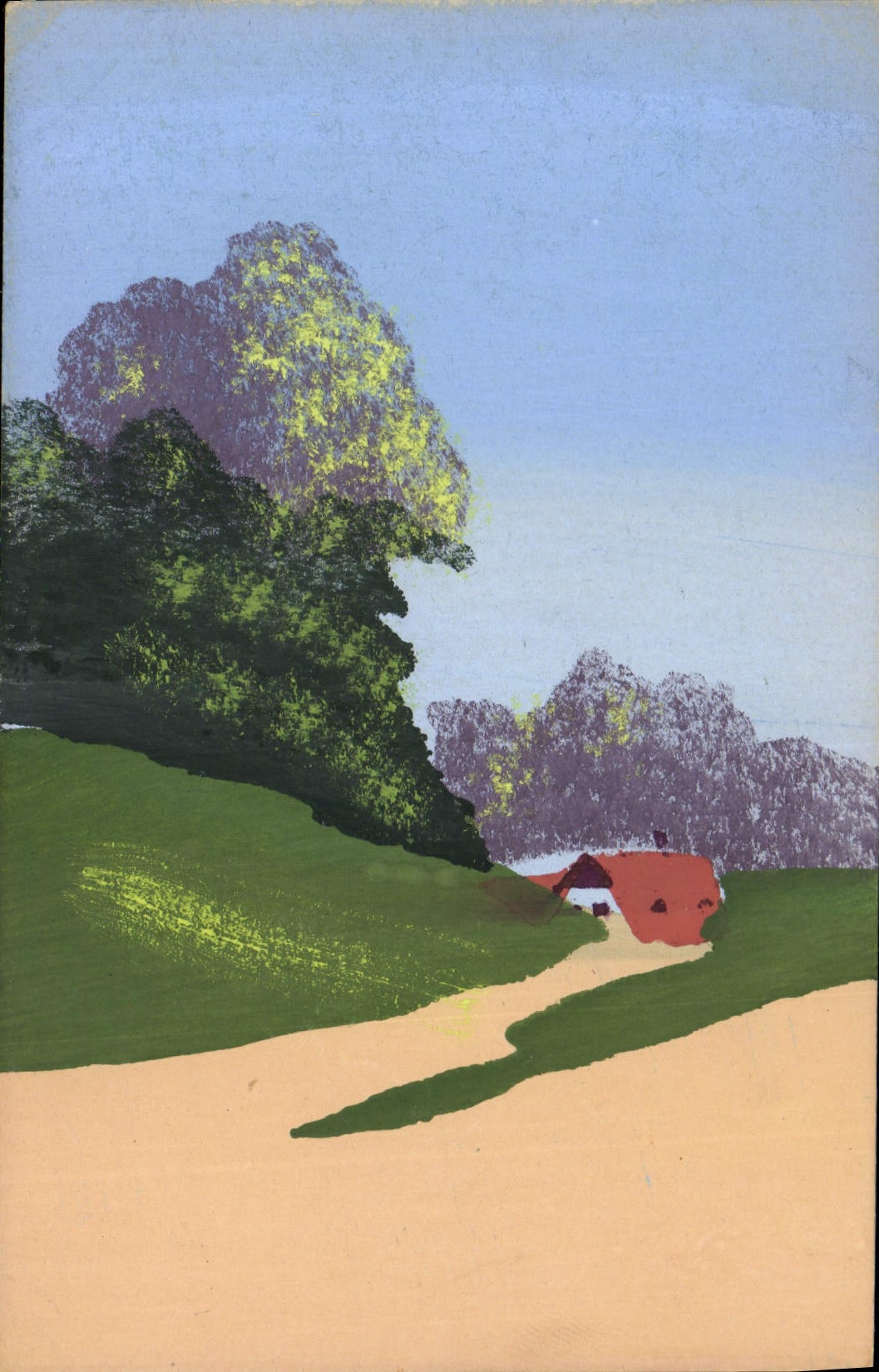 CPA Fantaisie (dessin a la main) Paysage