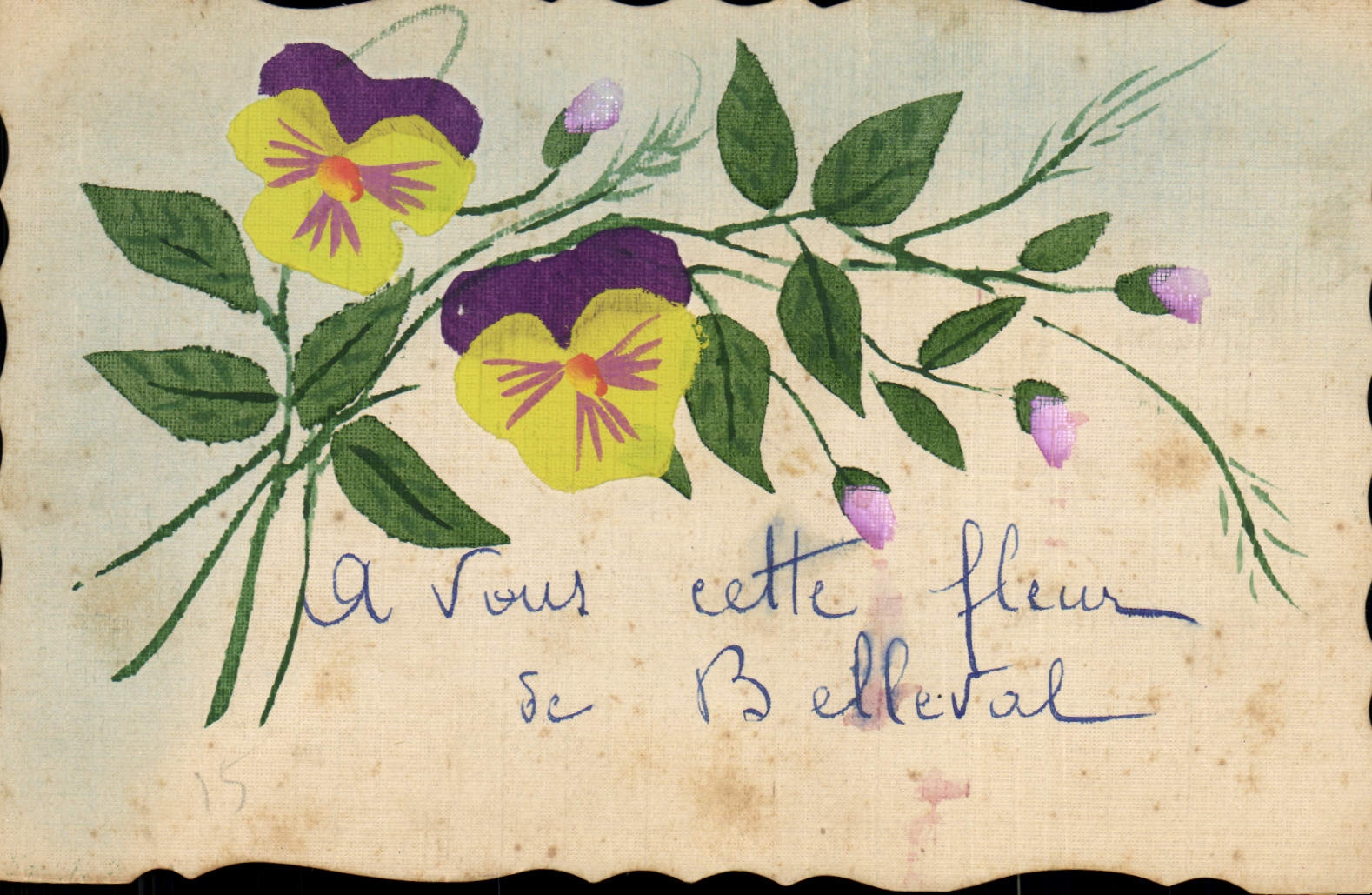 CPA Fantaisie (dessin a la main) Fleurs