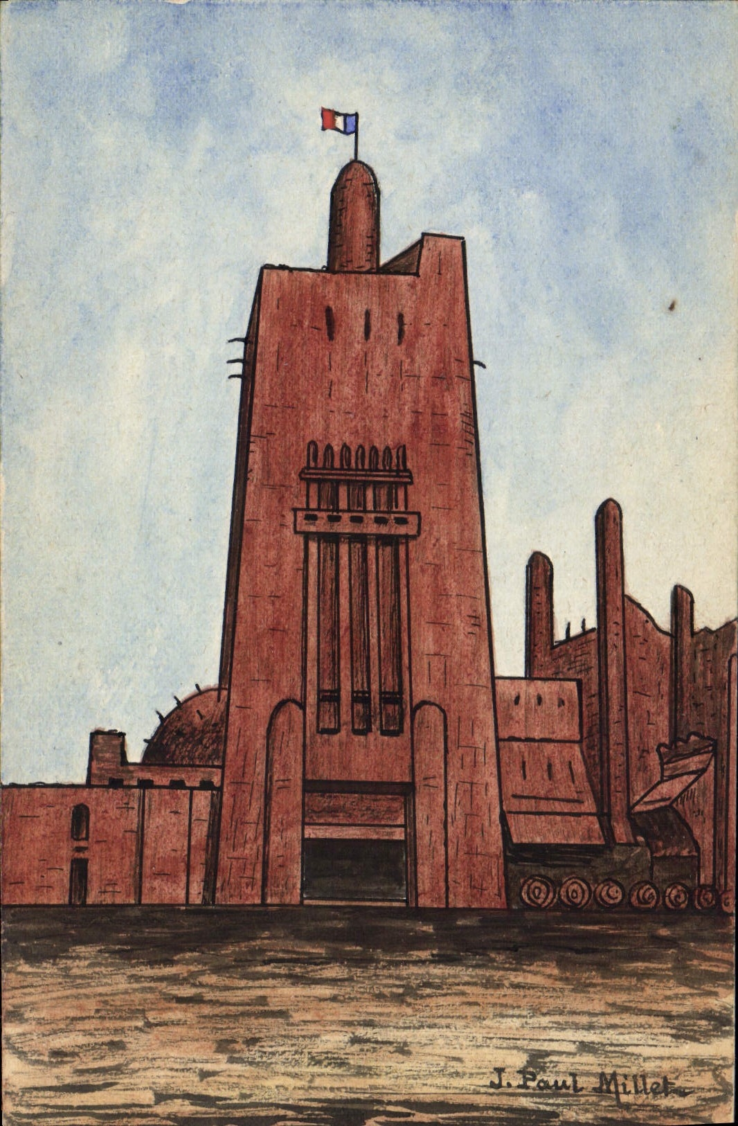 Vintage Postcard Fantasy (drawing has the hand) Paul Millet Africa