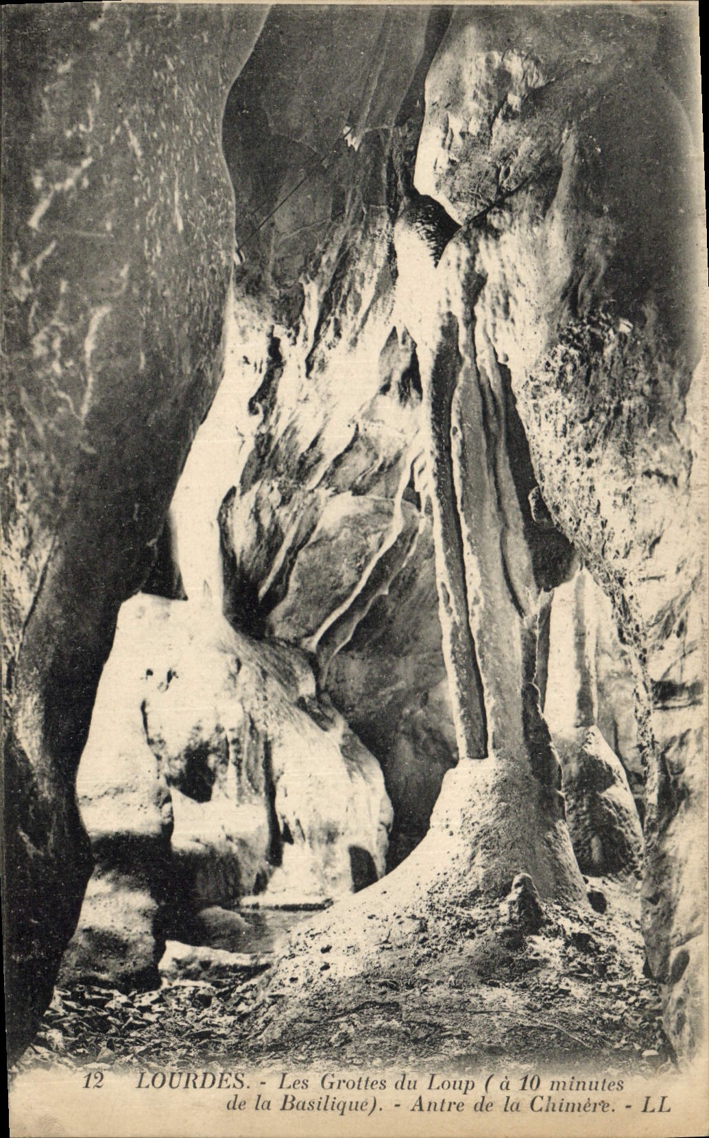 Postal Gruta Grutas del Lobo Lurdes Cueva de la quimera