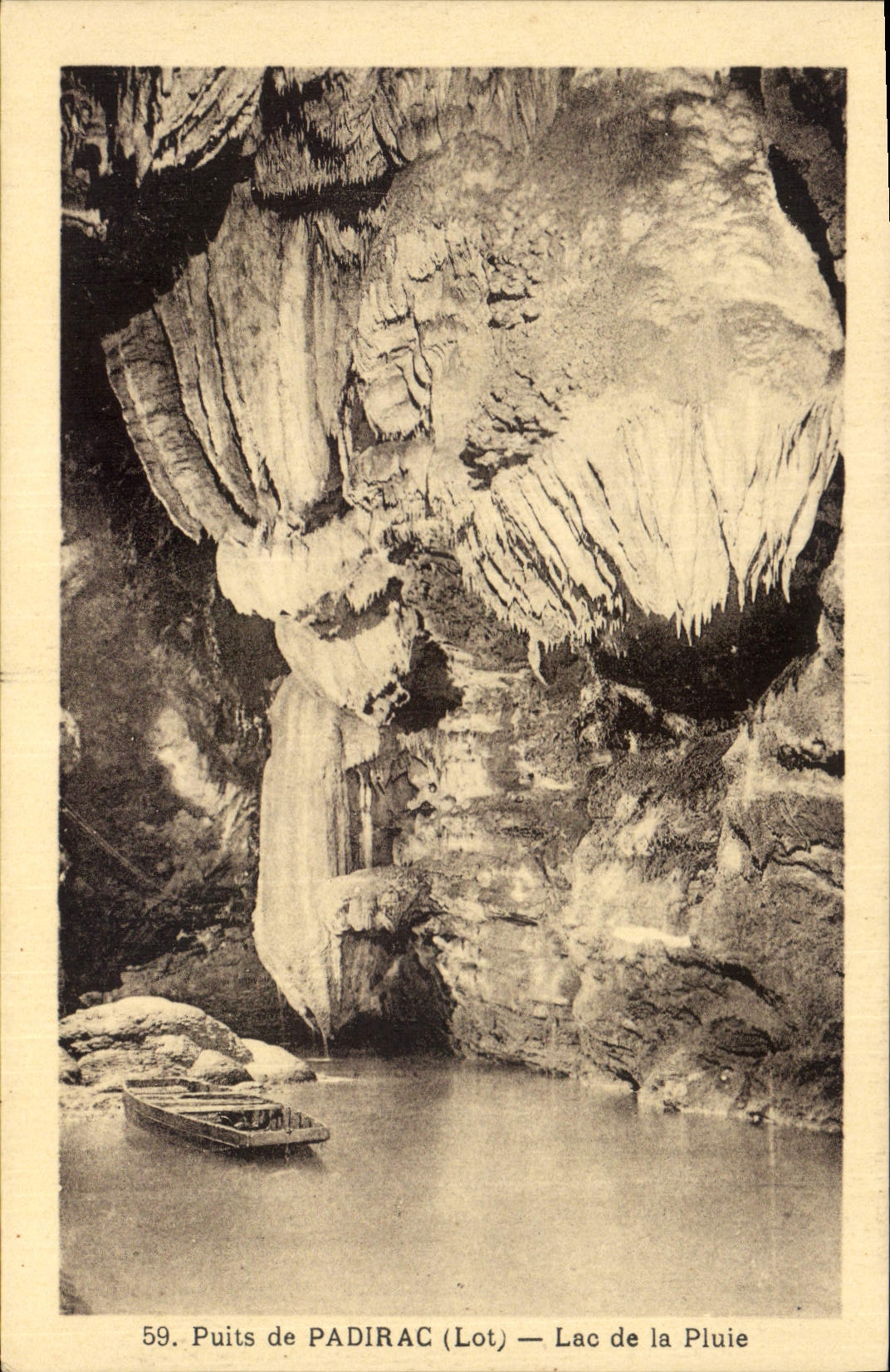 Postal Gruta Grutas Pozo de Padirac Lago de la lluvia