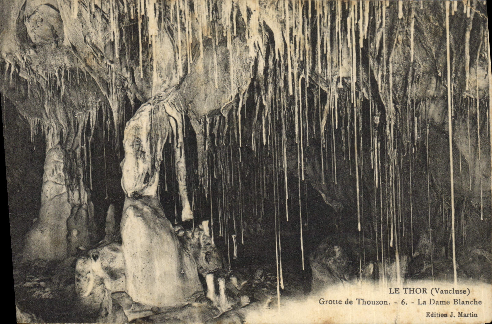 Vintage Postcard Cave Caves Thor Cave of Thouzon the white lady