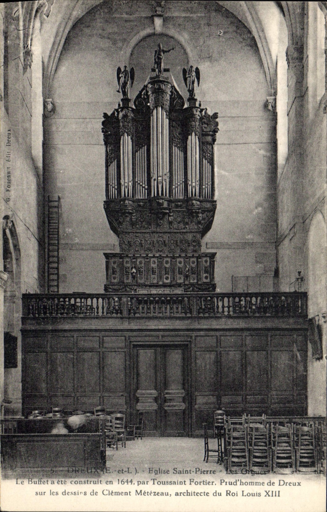 Postal Órgano Dreux Iglesia Saint Pierre los órganos el aparador