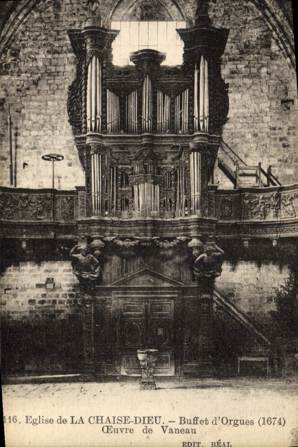 CPA Orgue Eglise de la Chaise Dieu Buffet d'orgues Oeuvre de Vaneau