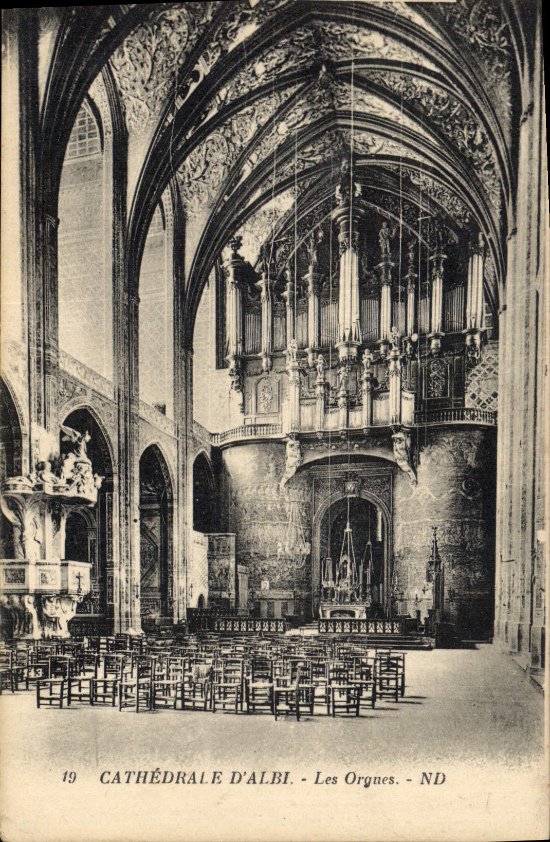 Postal Órgano Catedral de Albi los órganos