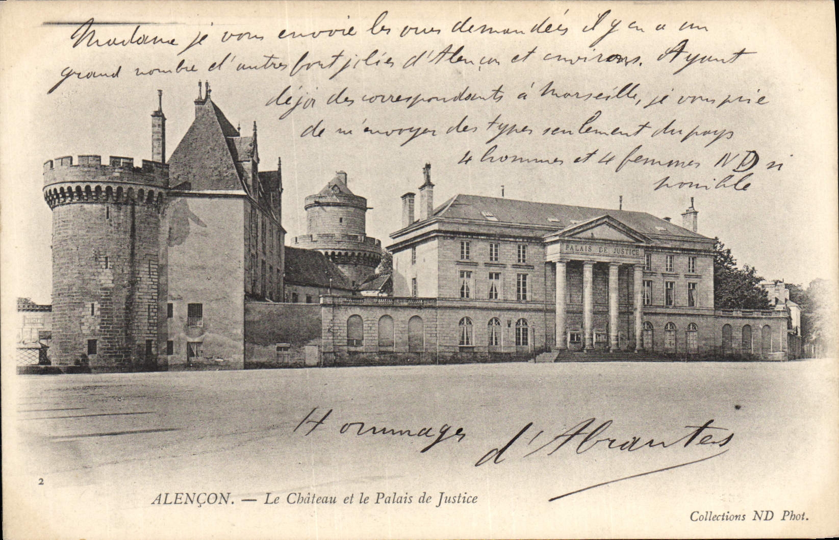 Vintage Postcard Alencon the castle and Law courts