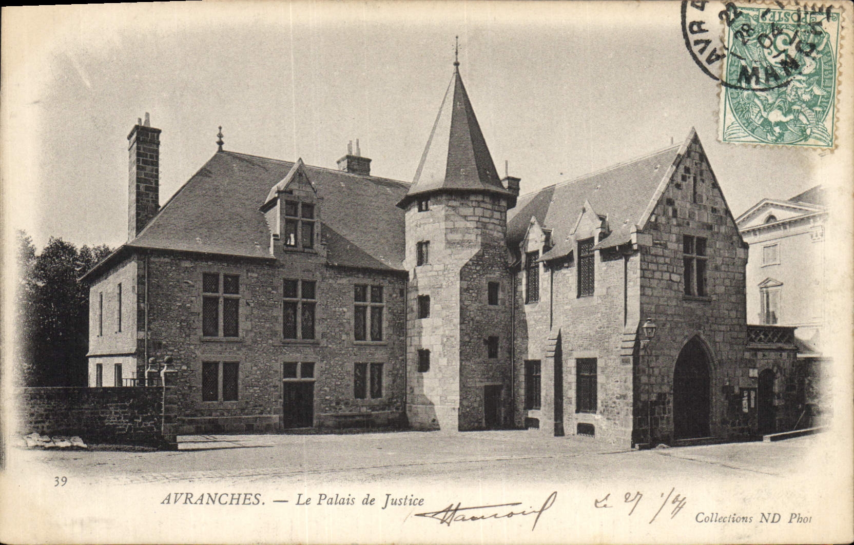 Vintage Postcard Law courts Avranches