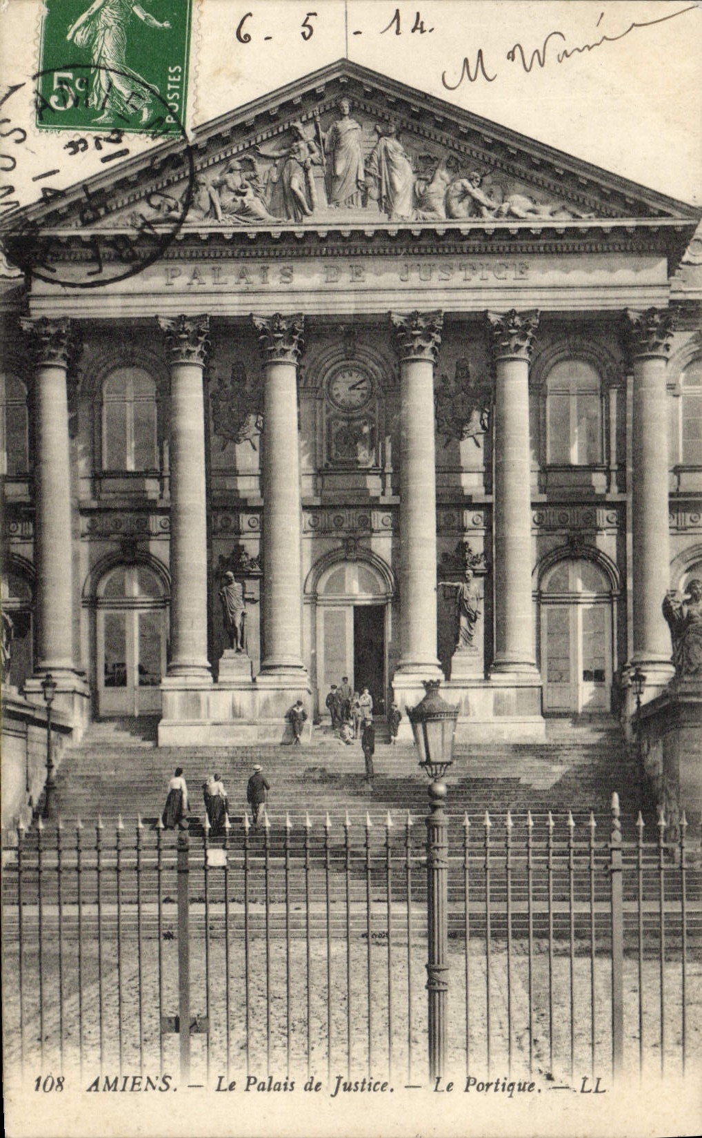 Vintage Postcard Law courts Amiens the gantry