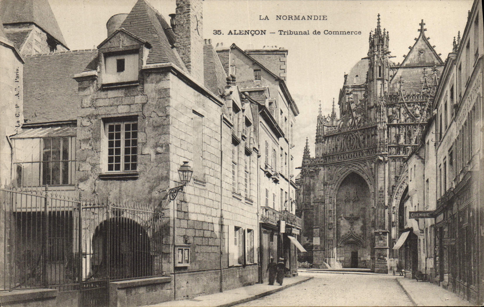 Vintage Postcard Law courts Alencon Bankruptcy court