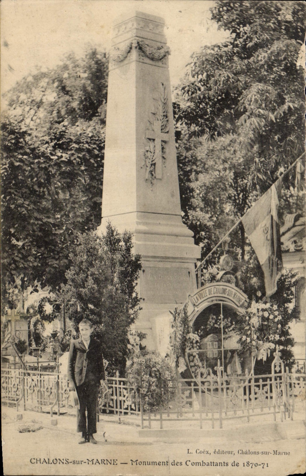 CPA Militaria Guerre de 1870 Chalons sur Marne Monument des Combattants de 1870 1871