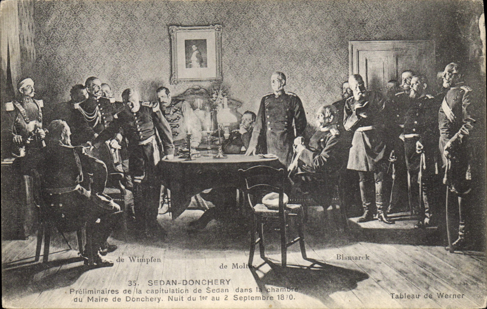 CPA Militaria Guerre de 1870 Sedan Donchery Preliminaires de la capitulation de Sedan dans la chambre du maire de Donchery