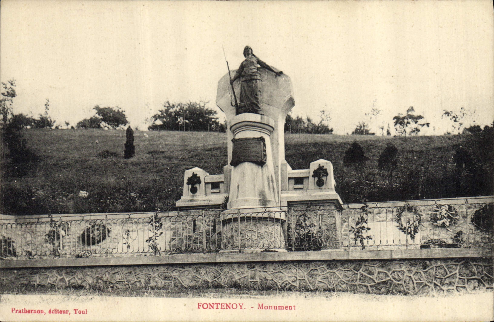 Vintage Postcard Militaria War of 1870 Fontenoy Monument
