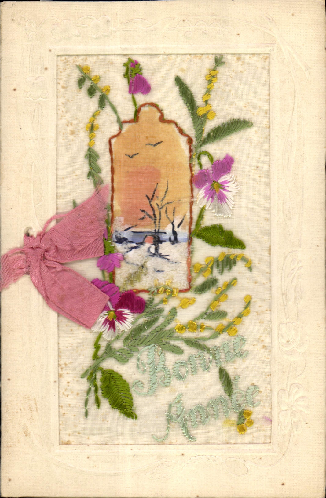 CPA Fantaisie Toilee Fleurs 