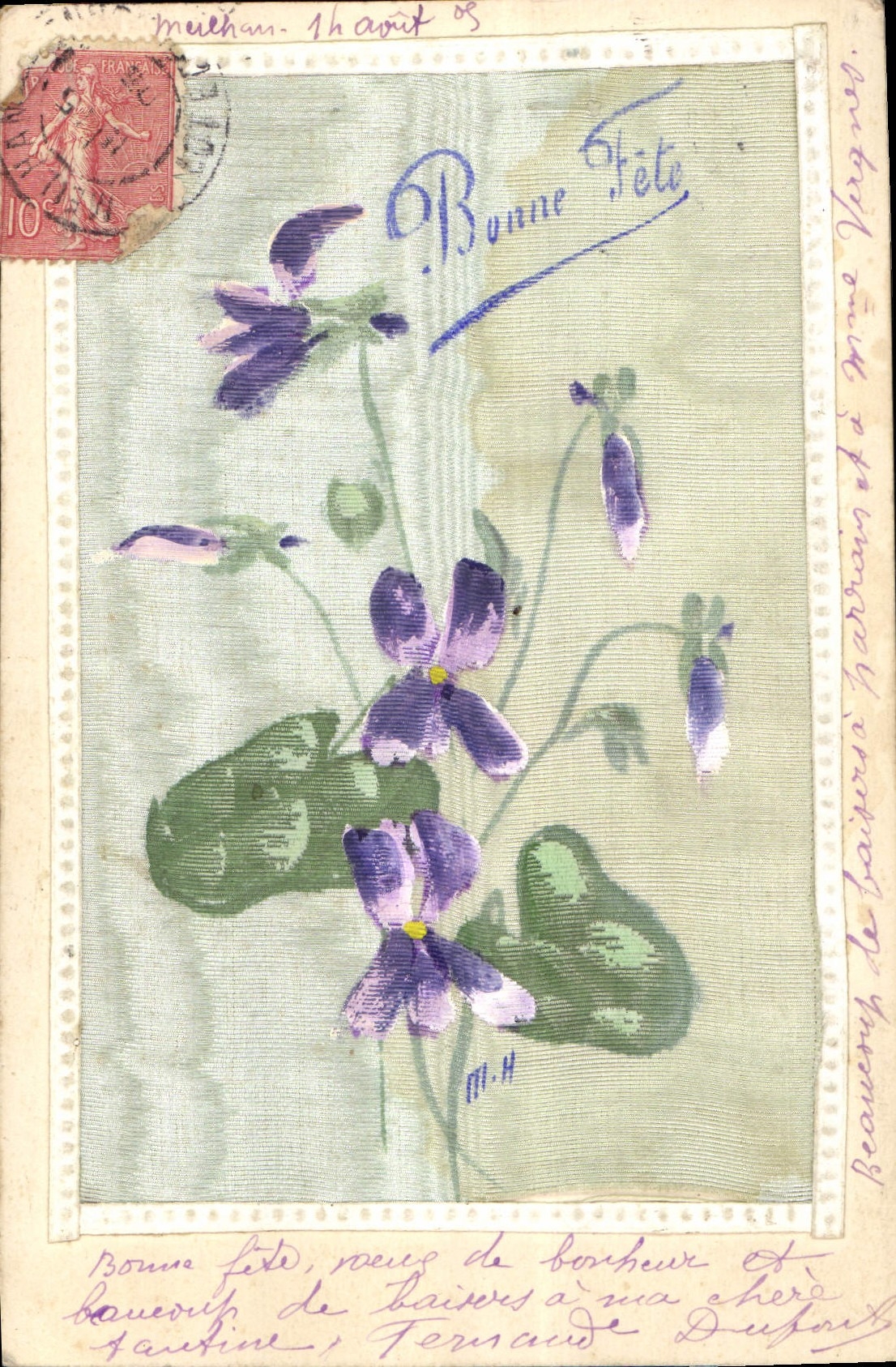 CPA Fantaisie Toilee Fleurs 