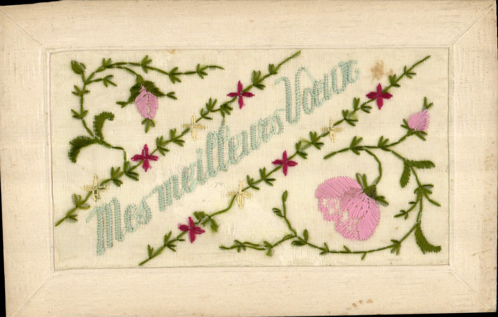 CPA Fantaisie Toilee Fleurs 