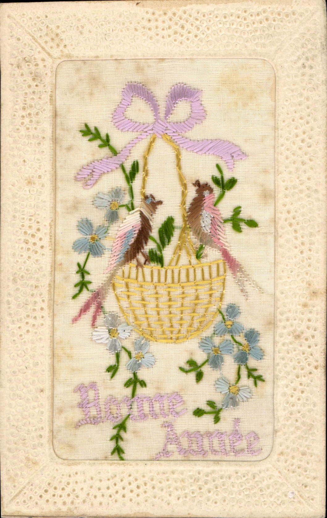 CPA Fantaisie Toilee Fleurs 