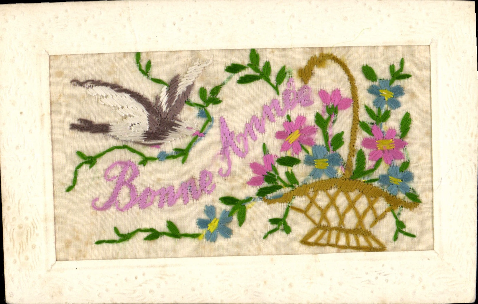 CPA Fantaisie Toilee Fleurs 