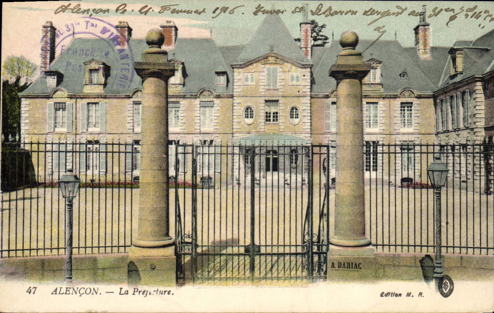 Vintage Postcard Alencon Prefecture