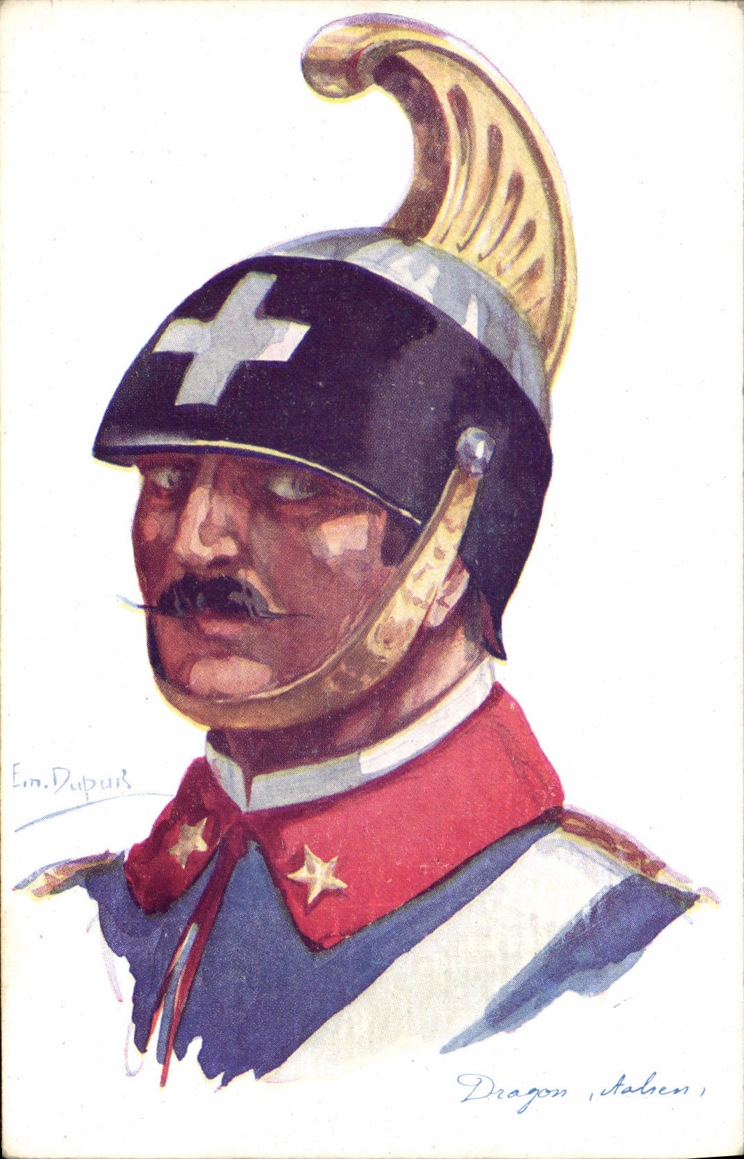 CPA Fantaisie Illustrateur Dupuis Militaria Dragon italien