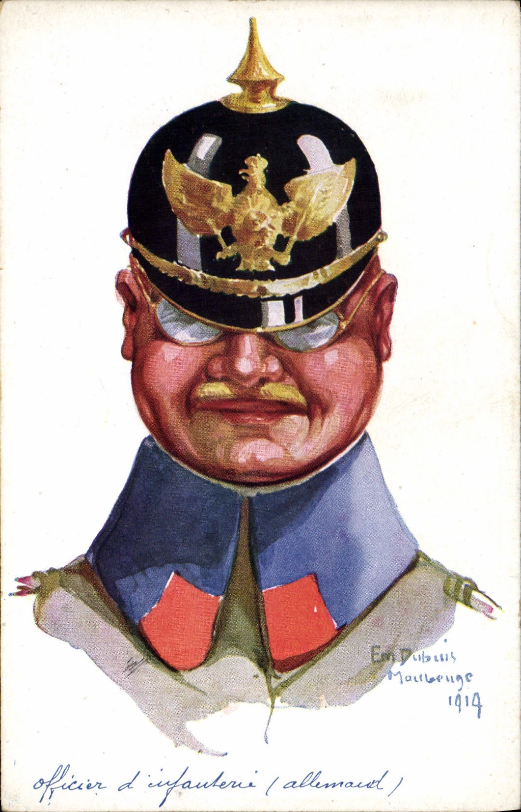 CPA Fantaisie Illustrateur Dupuis Militaria Officier d'infanterie allemand