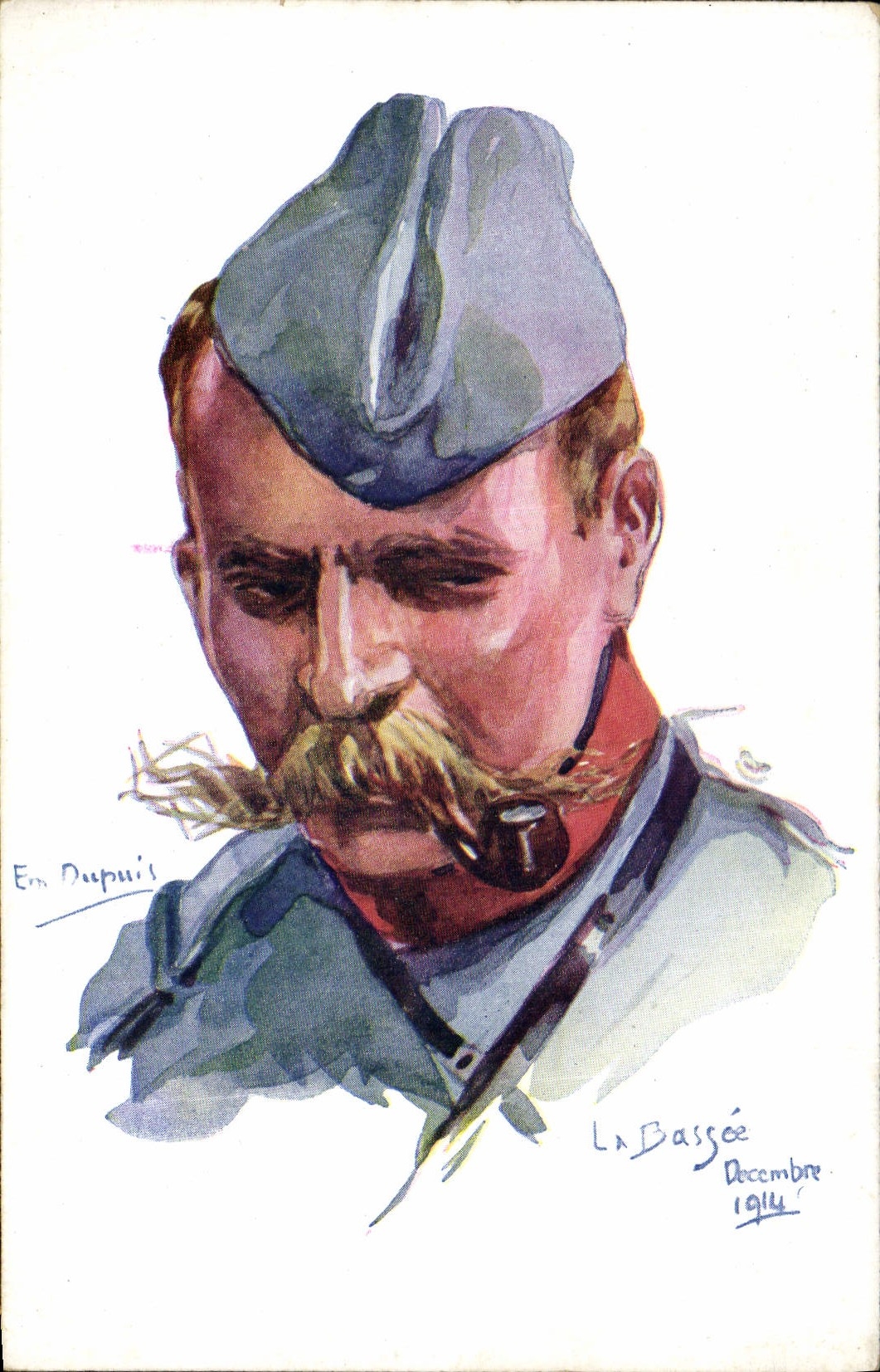 CPA Fantaisie Illustrateur Dupuis Militaria La Bassee Pipe Tabac