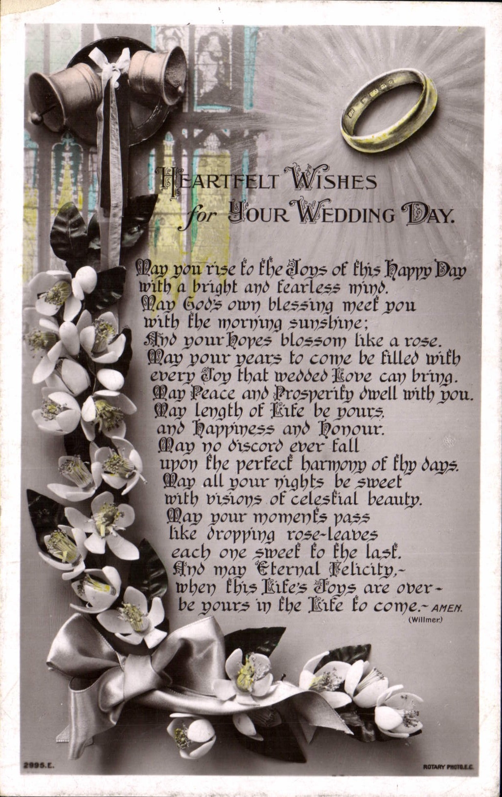 Postal Joyas Anillo Campanas Flores