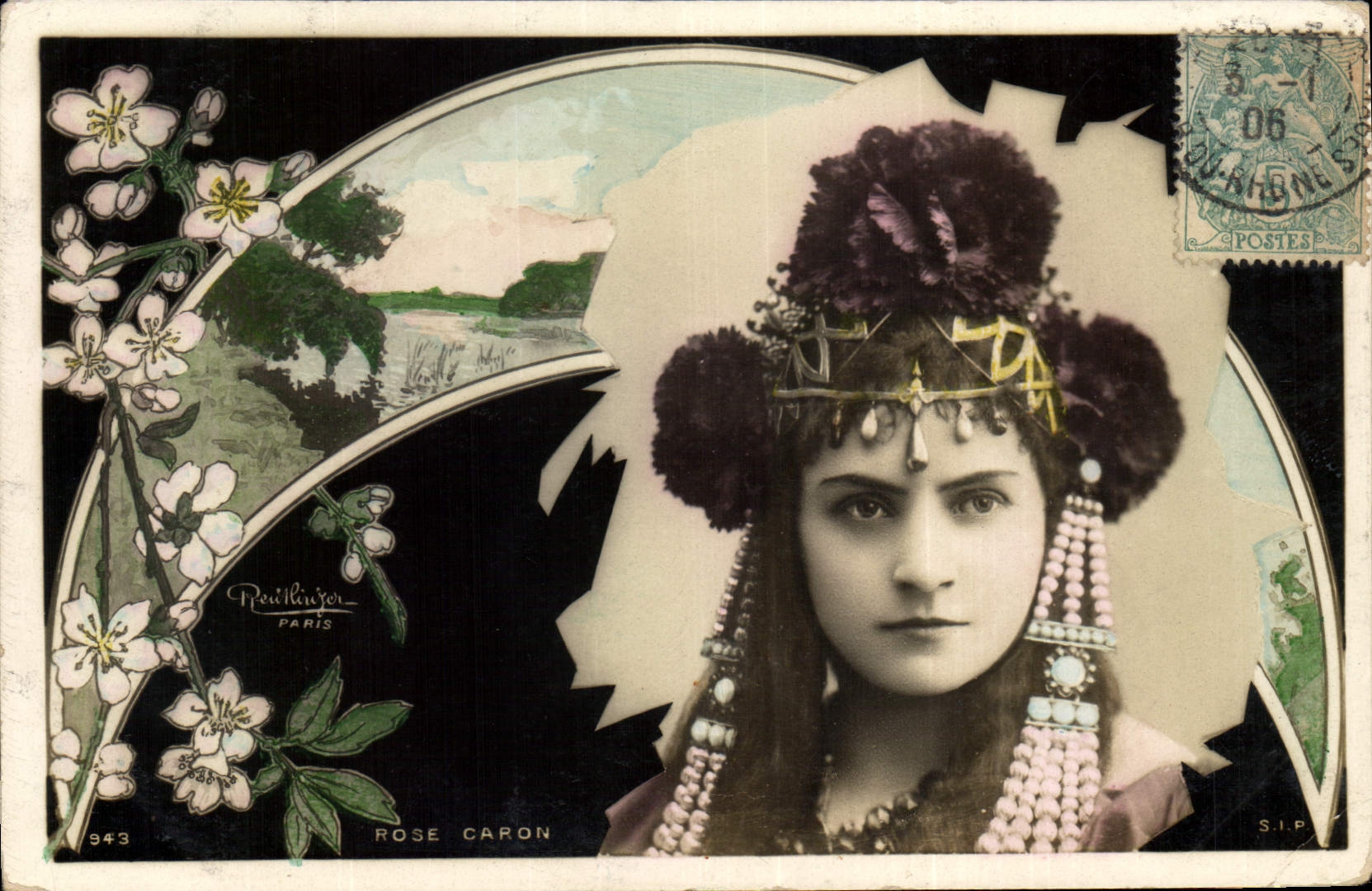 Postal Joyas Mujer Rosada Caron