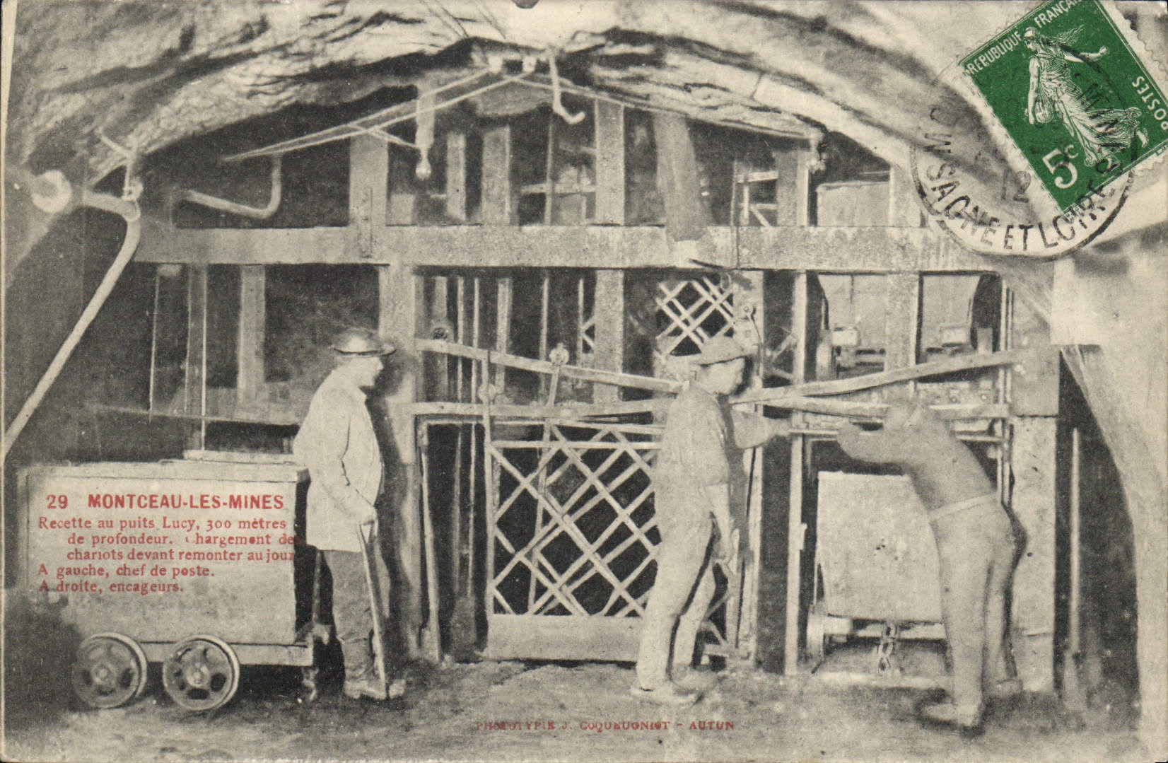 CPA Mine Mines Montceau les Mines Recette au puits Lucy