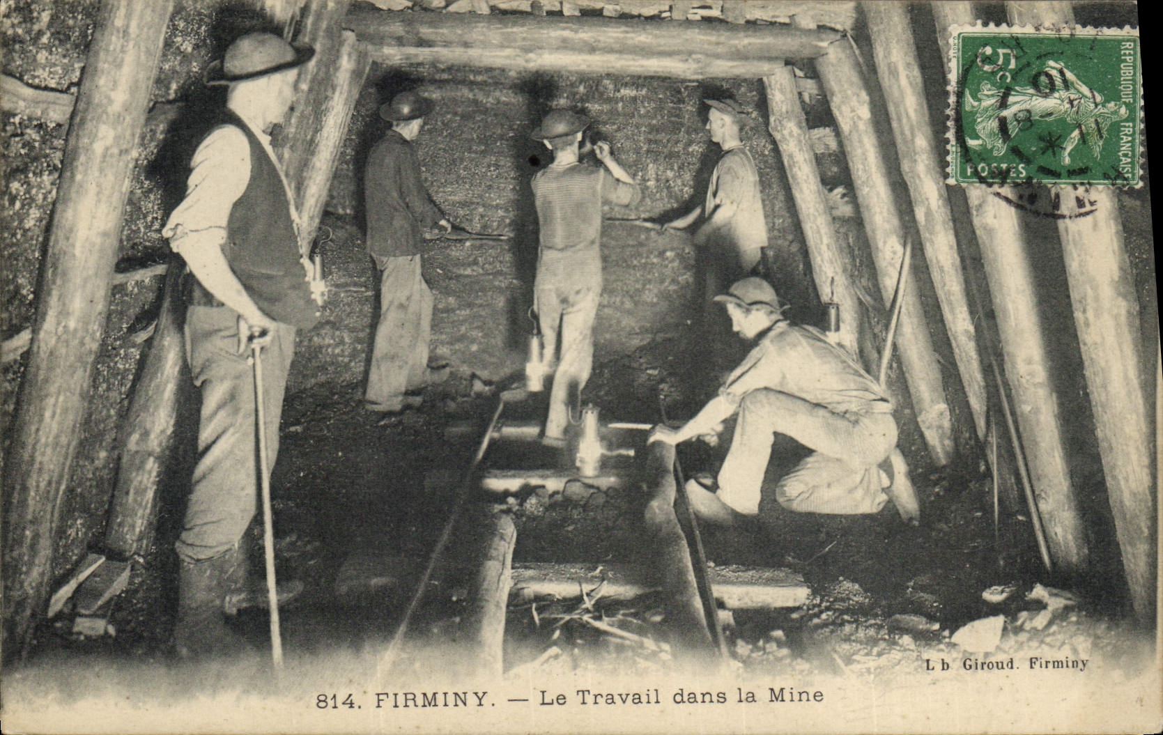 CPA Mine Mines Firminy Le travail dans la mine TOP