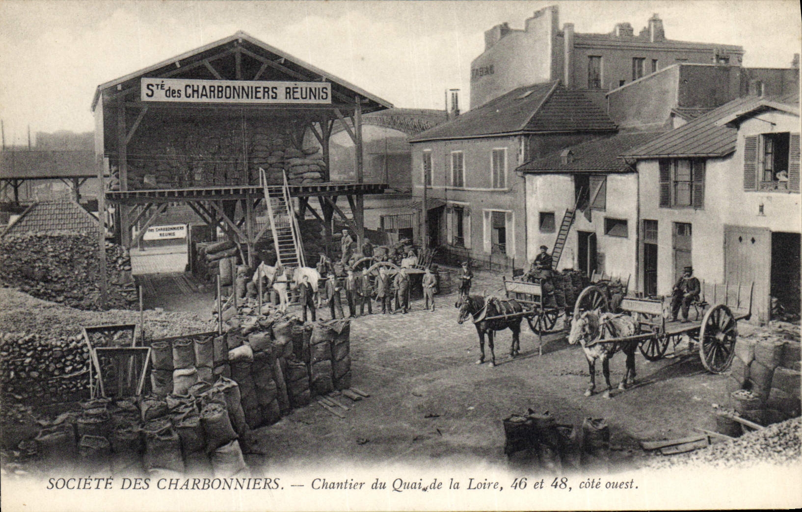 CPA Mine Mines Societe des Charbonniers Chantier du Quai de Loire TOP