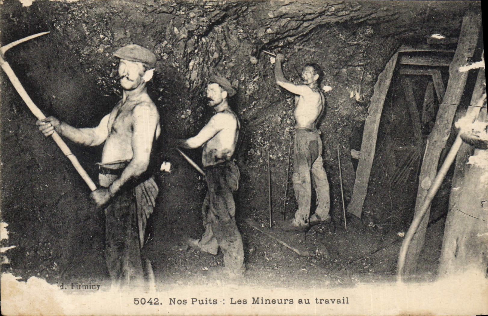 Postal Mina Minas Nuestros pozos los mineros en el trabajo