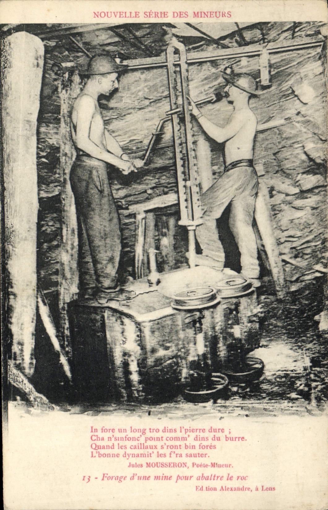 CPA Mine Mines Mineurs Forage d'une mine pour abattre le roc TOP