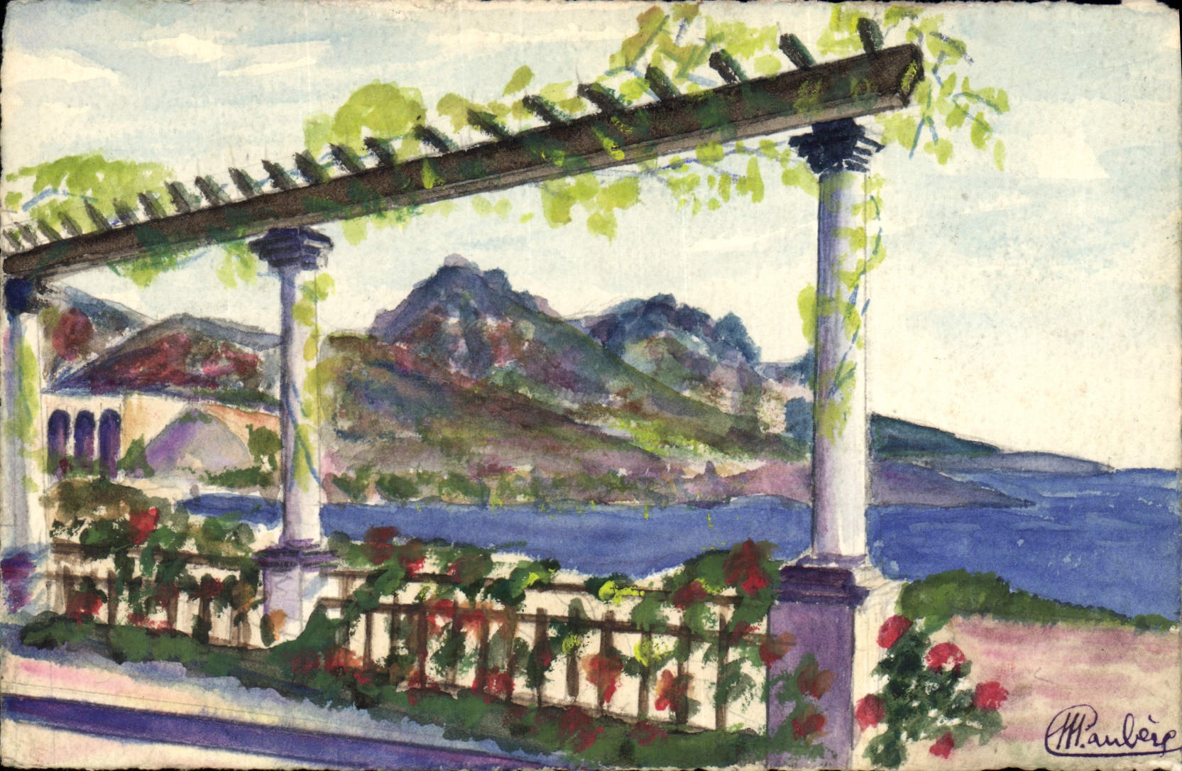 CPA Fantaisie (dessin a la main) 