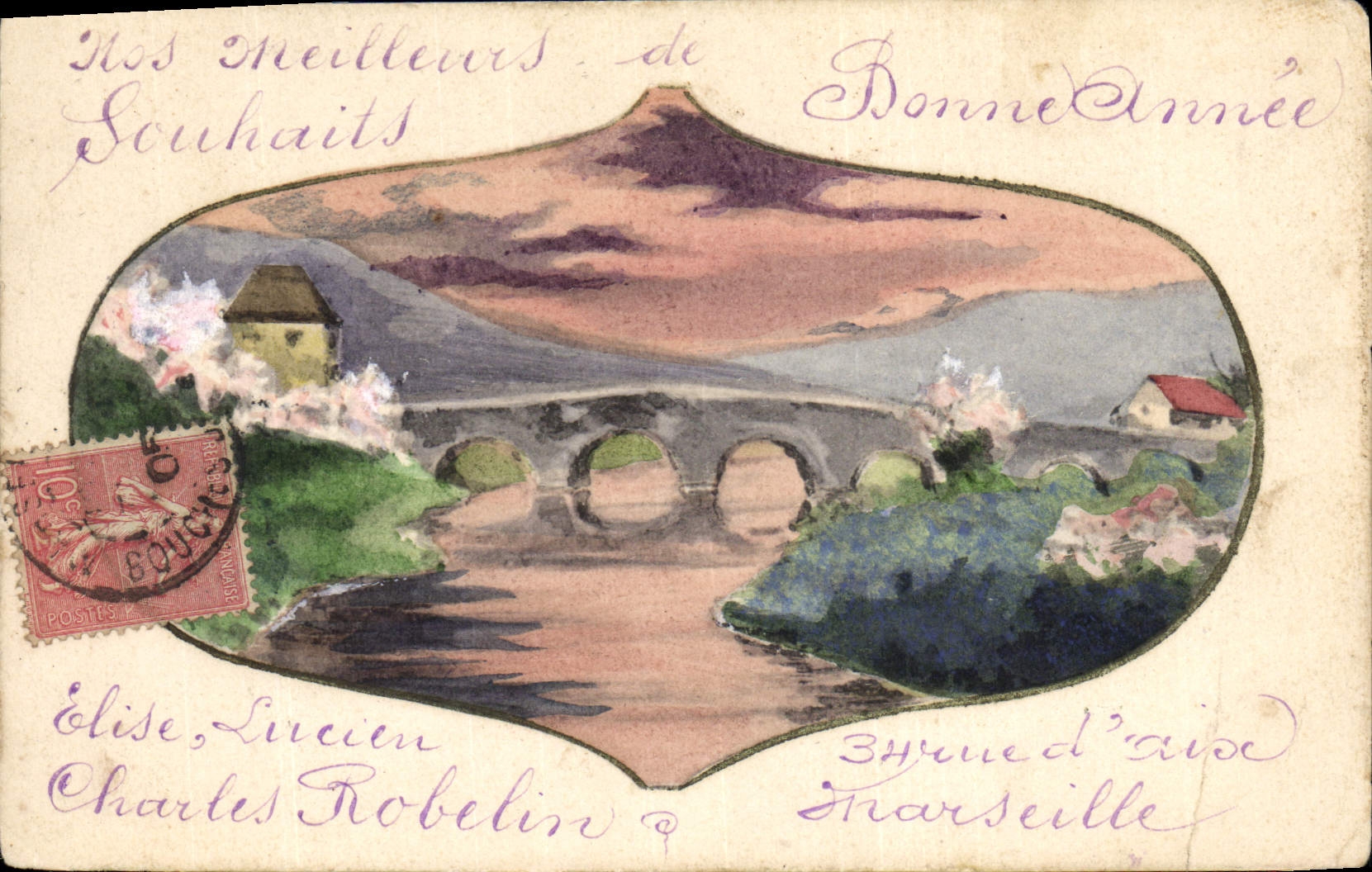 CPA Fantaisie (dessin a la main) Pont 