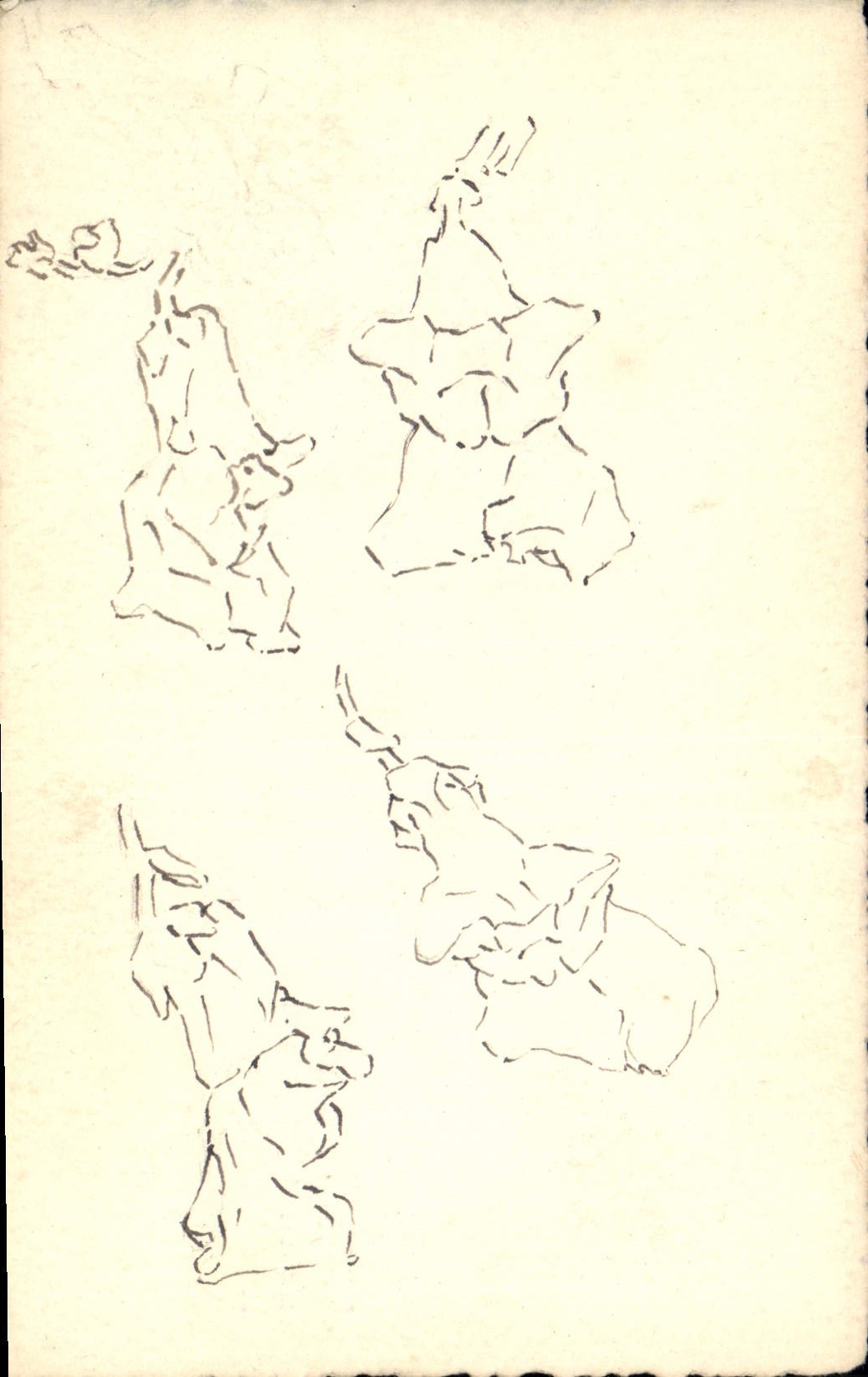 CPA Fantaisie (dessin a la main) 