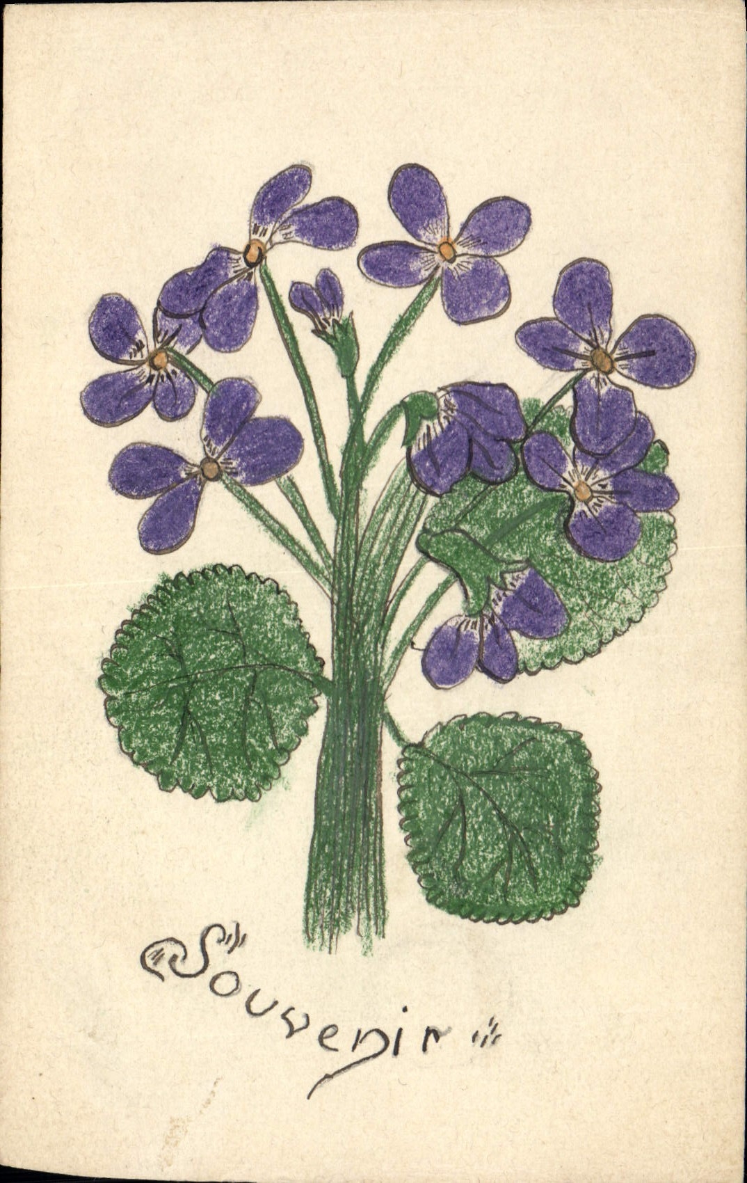 CPA Fantaisie (dessin a la main) Fleurs 