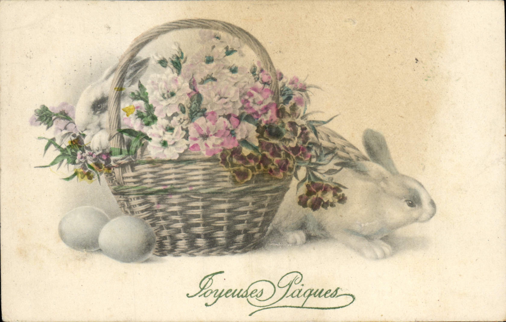 Vintage Postcard Fantasy Rabbits
