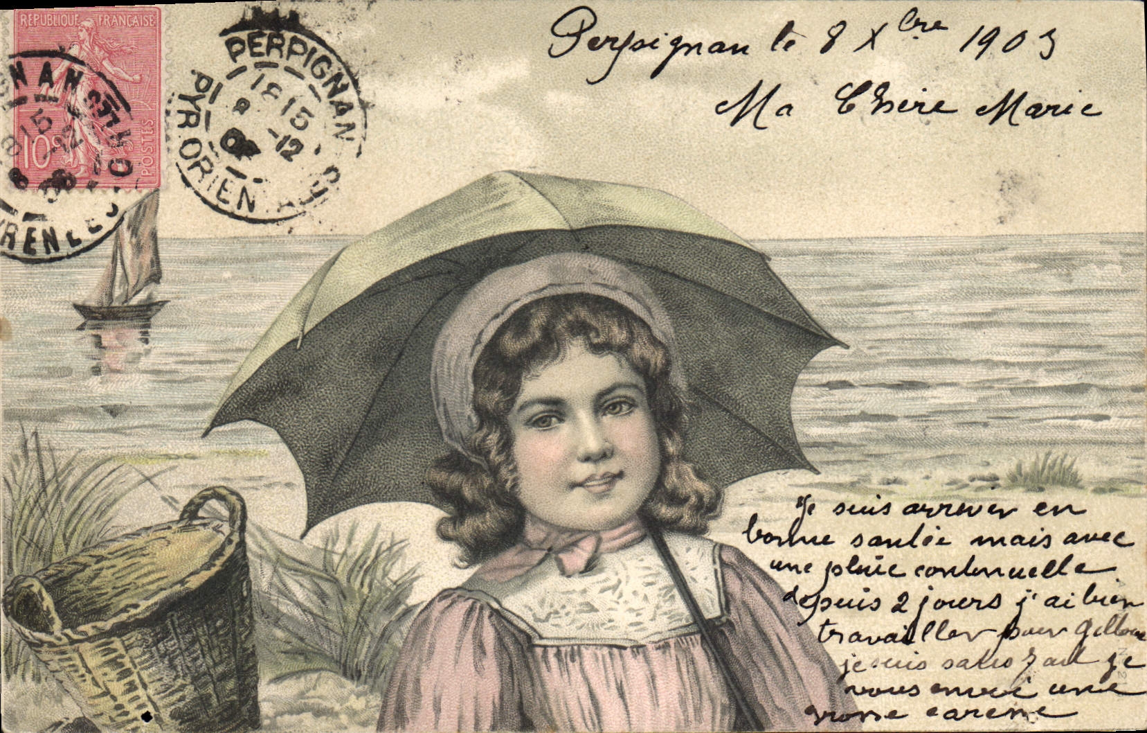 CPA Fantaisie Enfant Bateau 