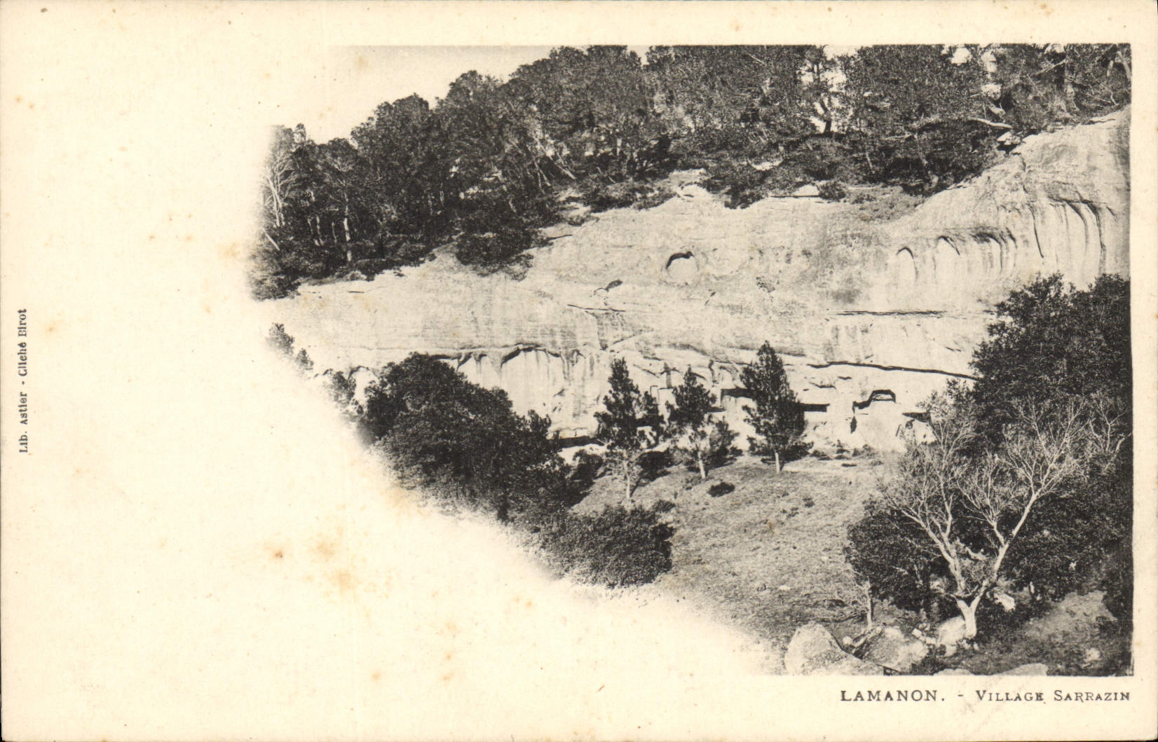 Vintage Postcard Cave Caves Lamanon Village sarrazin