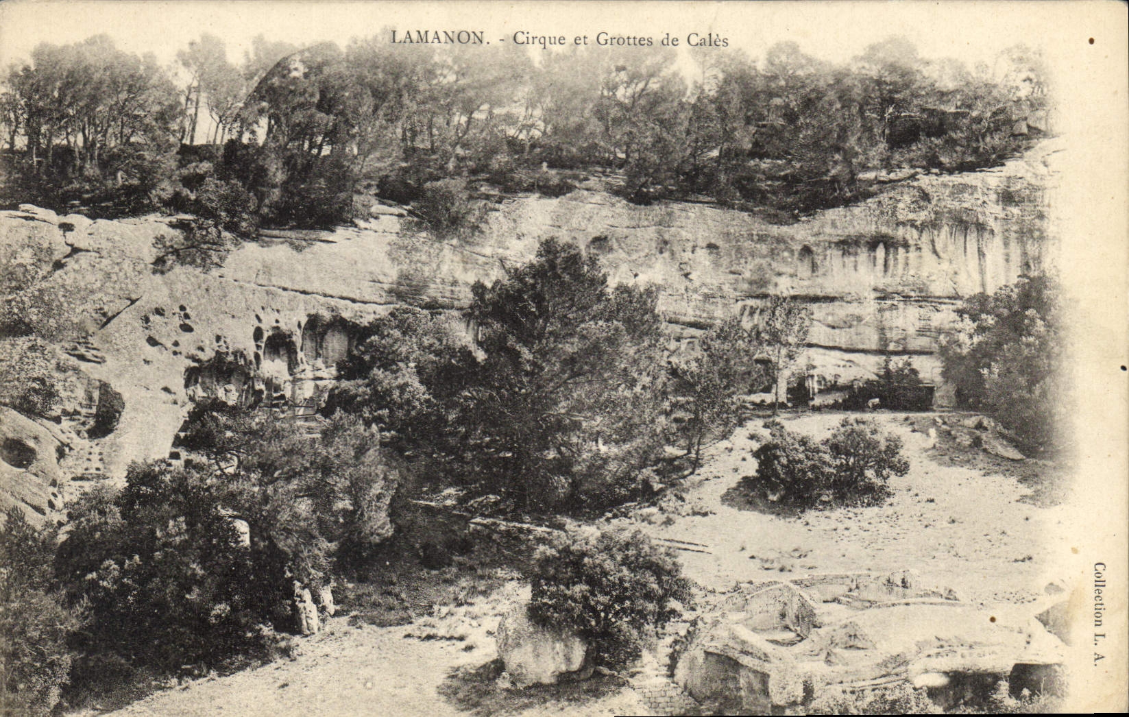 Vintage Postcard Cave Lamanon Circus and Grottes of Holds