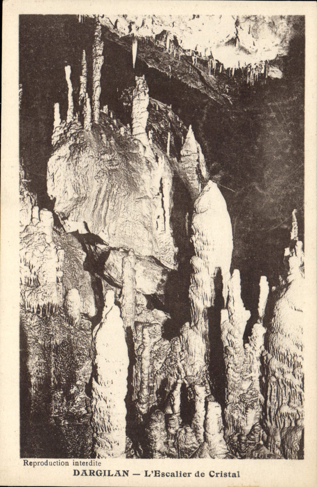 Vintage Postcard Cave Dargilan Caves the Crystal staircase