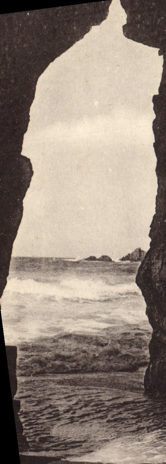 Vintage Postcard Cave Caves Peninsula of Quiberon One of the entries of the cloister