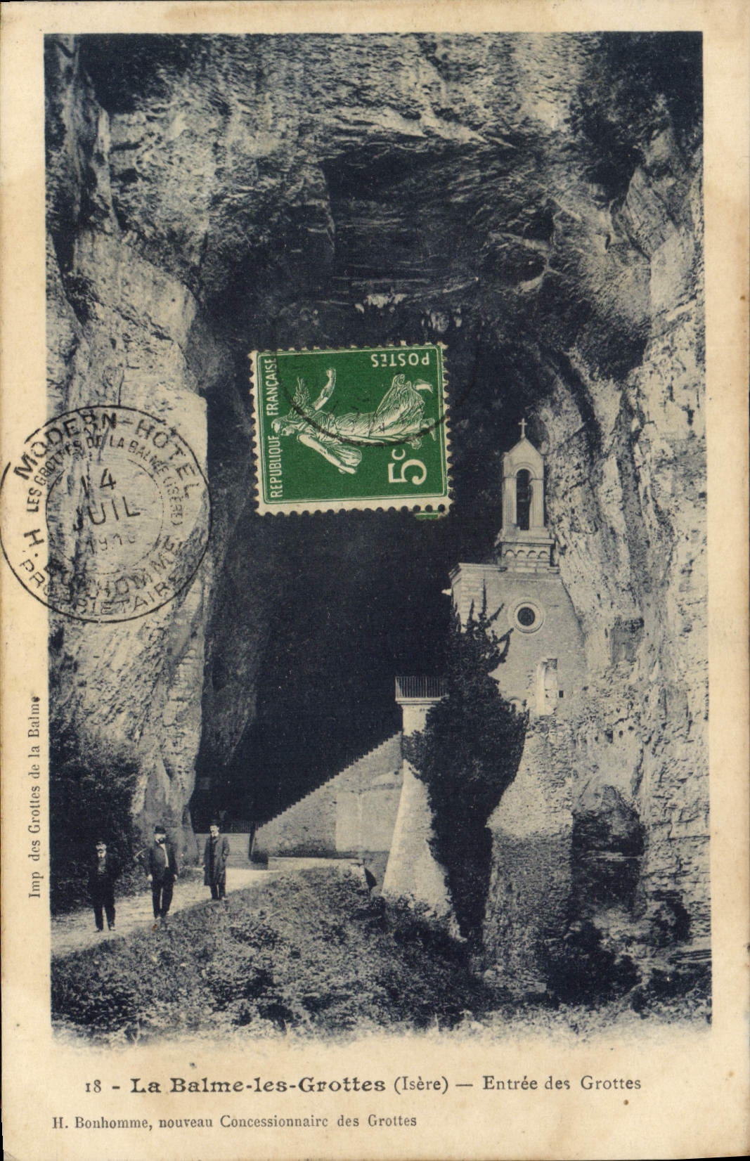 Vintage Postcard Cave Caves Balme Caves Entered of the caves