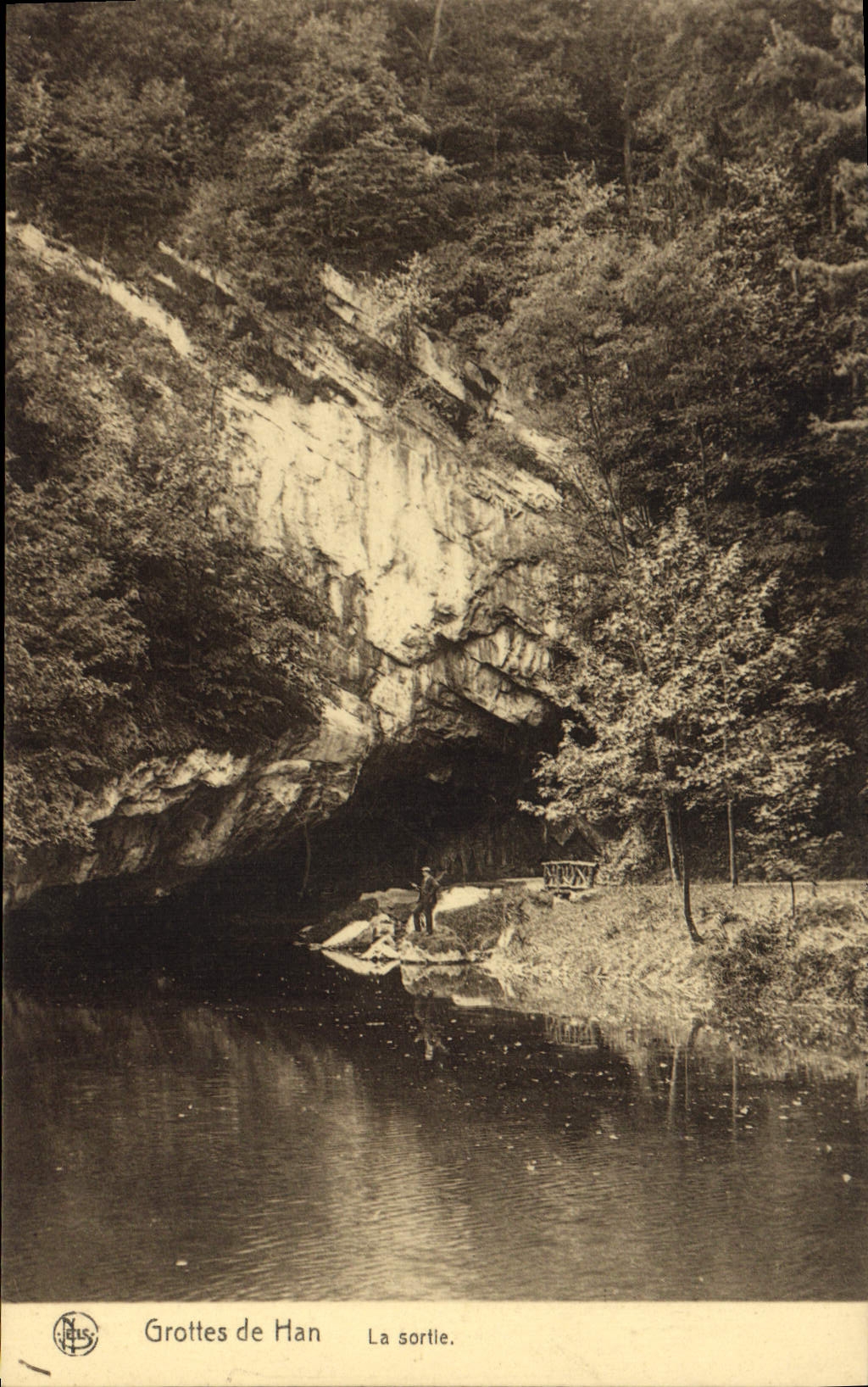 Vintage Postcard Cave Caves of Han the exit