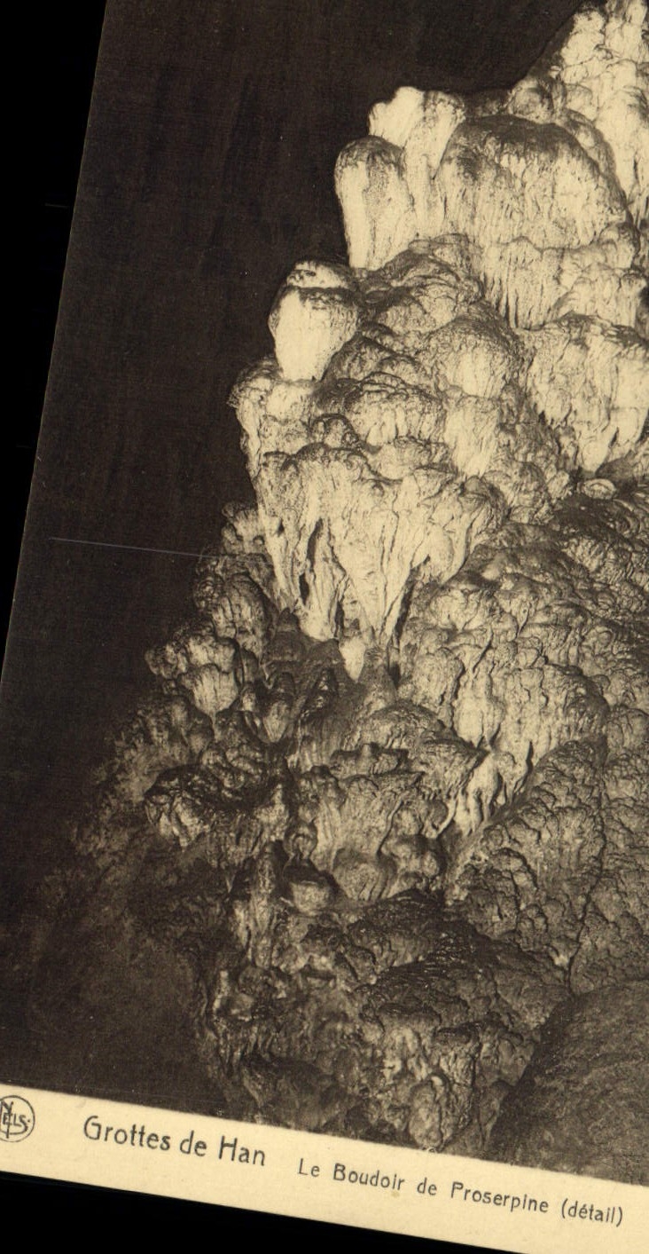 Vintage Postcard Cave Caves of Han the boudoir of Proserpine Detail