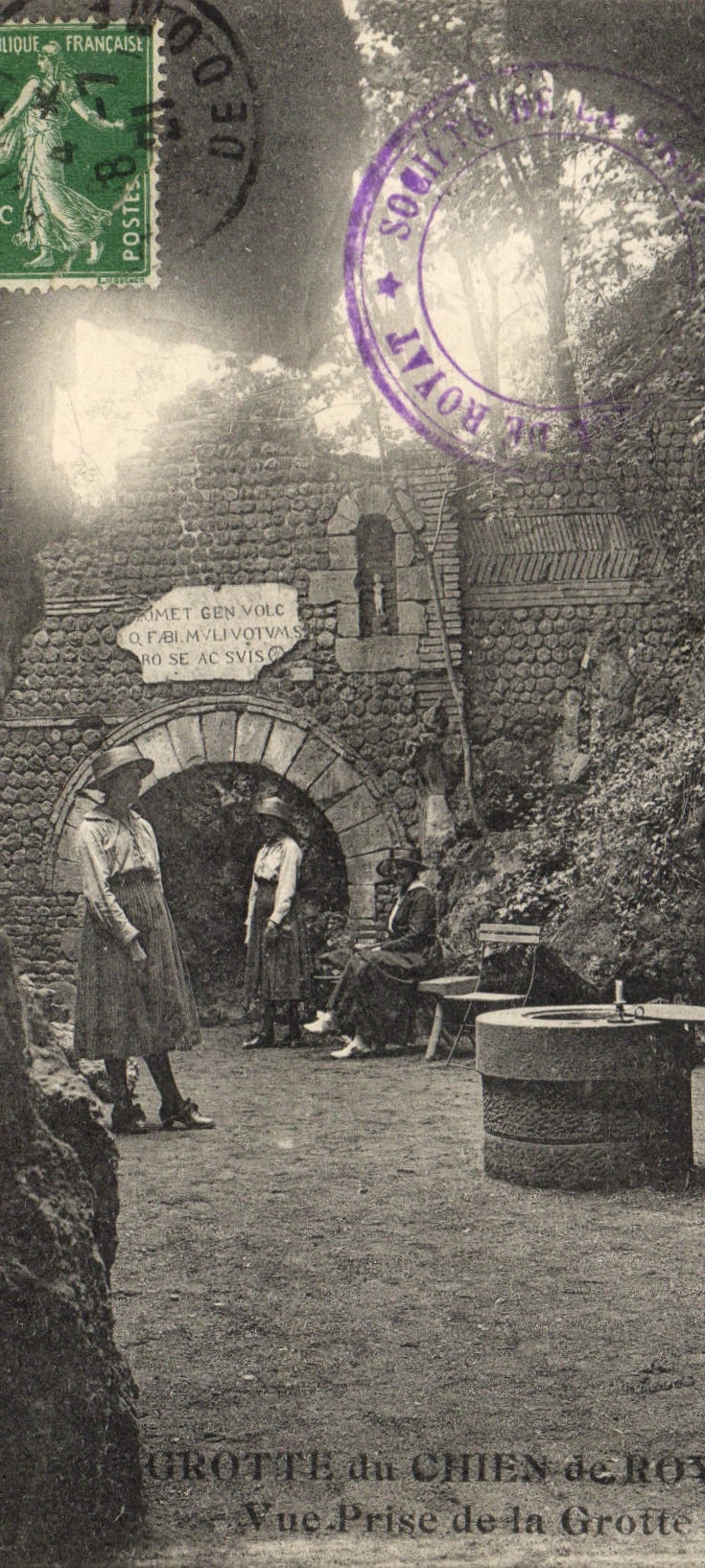Vintage Postcard Cave of the Dog of Royat Seen taken of the cave Caves