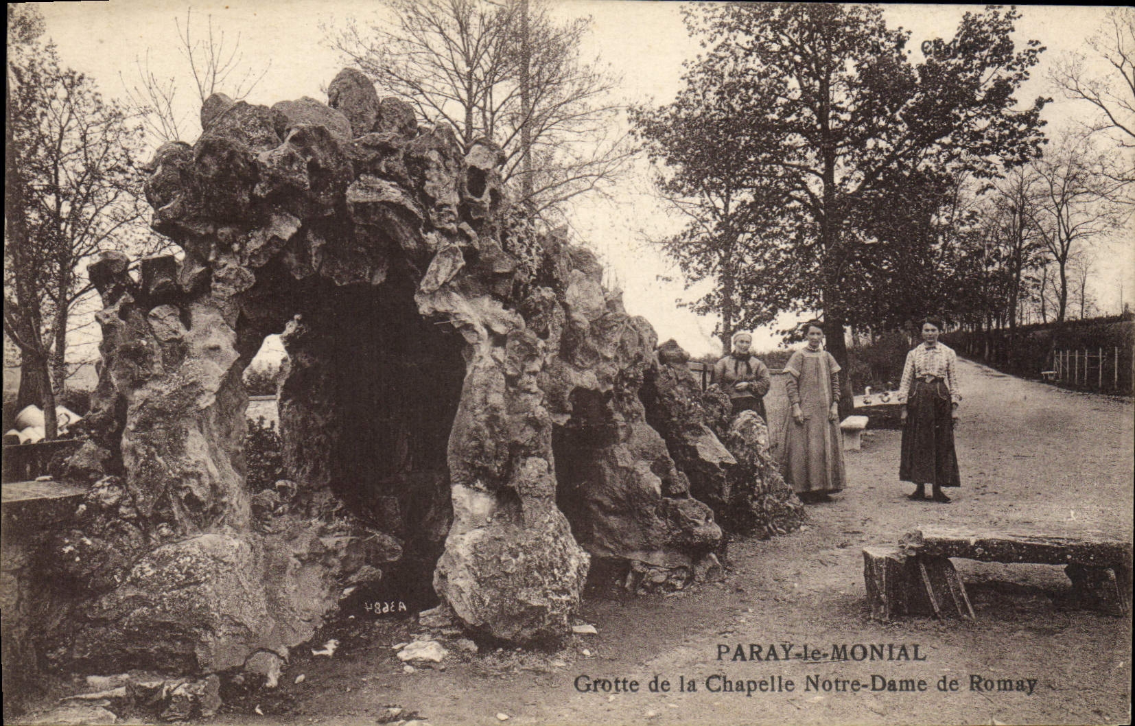 Vintage Postcard Cave Paray Caves Monial Cave of the Vault Notre Dame de Romay