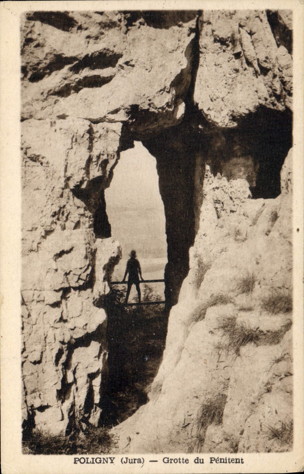 Vintage Postcard Cave Caves Poligny Cave of the Penitent one